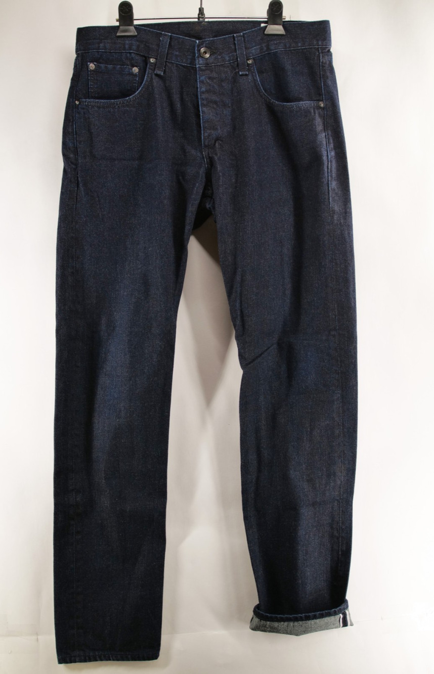 rag & bone Fit 2 Tonal Selvedge Jeans 33x33 Raw Dark Indigo Button Fly M1223K07